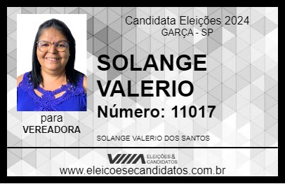 Candidato SOLANGE VALERIO 2024 - GARÇA - Eleições