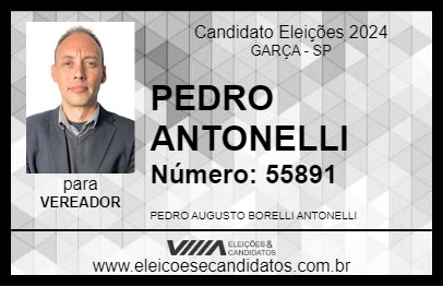 Candidato PEDRO ANTONELLI 2024 - GARÇA - Eleições