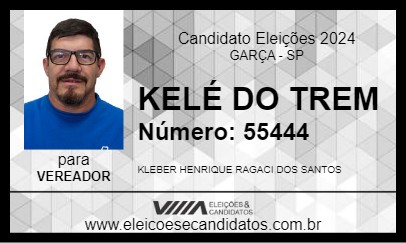 Candidato KELÉ DO TREM 2024 - GARÇA - Eleições