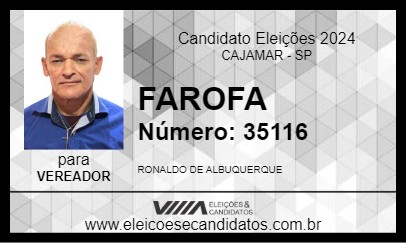 Candidato FAROFA 2024 - CAJAMAR - Eleições