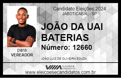 Candidato JOÃO DA UAI BATERIAS 2024 - JABOTICABAL - Eleições