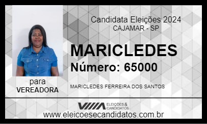 Candidato MARICLEDES 2024 - CAJAMAR - Eleições