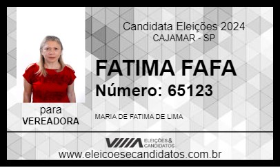 Candidato FATIMA FAFA 2024 - CAJAMAR - Eleições