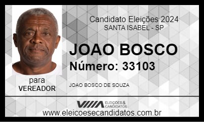 Candidato JOAO BOSCO 2024 - SANTA ISABEL - Eleições