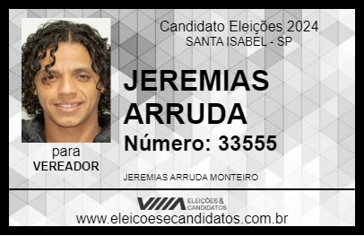 Candidato JEREMIAS ARRUDA 2024 - SANTA ISABEL - Eleições