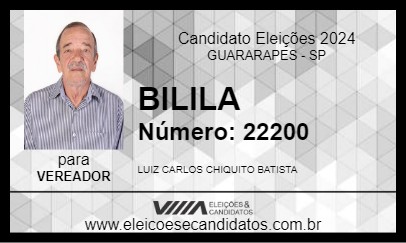 Candidato BILILA 2024 - GUARARAPES - Eleições