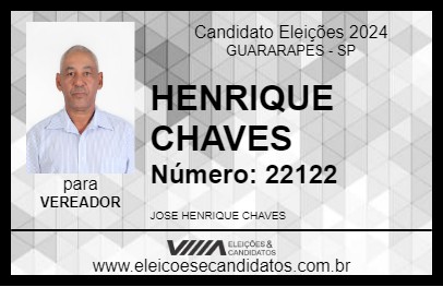 Candidato HENRIQUE CHAVES 2024 - GUARARAPES - Eleições