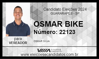 Candidato OSMAR BIKE 2024 - GUARARAPES - Eleições