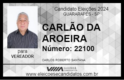 Candidato CARLÃO DA AROEIRA 2024 - GUARARAPES - Eleições