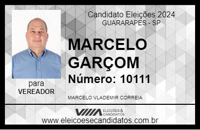 Candidato MARCELO GARÇOM 2024 - GUARARAPES - Eleições