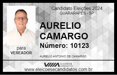 Candidato AURÉLIO CAMARGO 2024 - GUARARAPES - Eleições