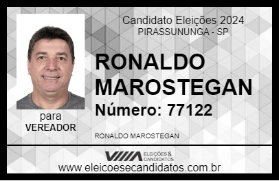 Candidato RONALDO MAROSTEGAN 2024 - PIRASSUNUNGA - Eleições