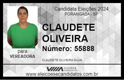 Candidato CLAUDETE OLIVEIRA 2024 - PORANGABA - Eleições