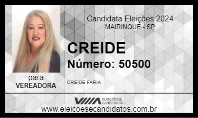 Candidato CREIDE 2024 - MAIRINQUE - Eleições