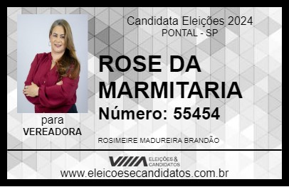 Candidato ROSE DA MARMITARIA 2024 - PONTAL - Eleições