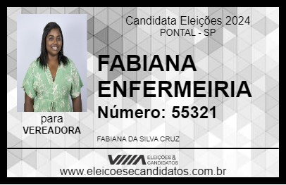 Candidato FABIANA ENFERMEIRIA 2024 - PONTAL - Eleições