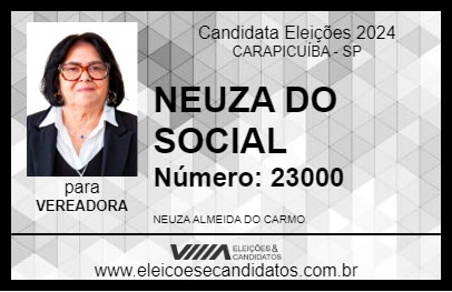 Candidato NEUZA DO SOCIAL  2024 - CARAPICUÍBA - Eleições