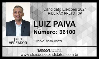 Candidato LUIZ PAIVA 2024 - RIBEIRÃO PRETO - Eleições