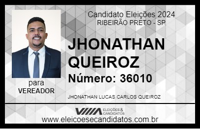 Candidato JHONATHAN QUEIROZ 2024 - RIBEIRÃO PRETO - Eleições