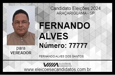 Candidato FERNANDO ALVES 2024 - ARAÇARIGUAMA - Eleições