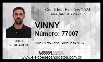 Candidato VINNY 2024 - ARAÇARIGUAMA - Eleições