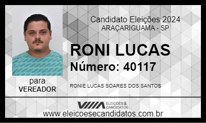 Candidato RONI LUCAS 2024 - ARAÇARIGUAMA - Eleições