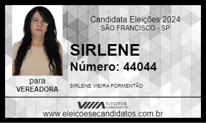 Candidato SIRLENE 2024 - SÃO FRANCISCO - Eleições