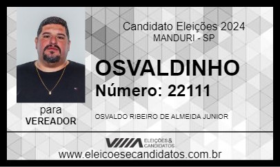 Candidato OSVALDINHO 2024 - MANDURI - Eleições