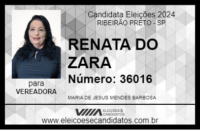 Candidato RENATA DO ZARA 2024 - RIBEIRÃO PRETO - Eleições