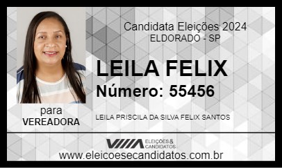 Candidato LEILA FELIX 2024 - ELDORADO - Eleições