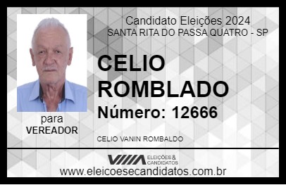 Candidato CELIO ROMBALDO 2024 - SANTA RITA DO PASSA QUATRO - Eleições