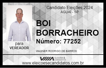 Candidato BOI BORRACHEIRO 2024 - AGUAÍ - Eleições