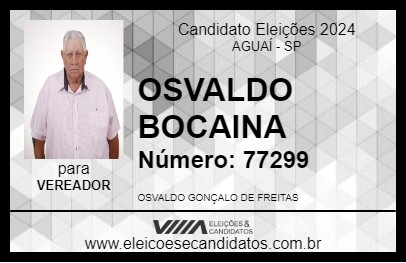 Candidato OSVALDO BOCAINA 2024 - AGUAÍ - Eleições