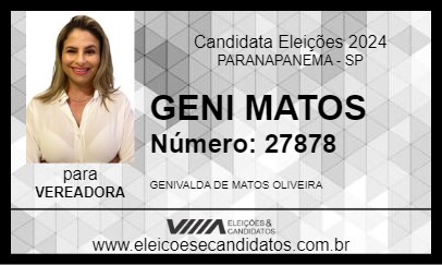 Candidato GENI MATOS  2024 - PARANAPANEMA - Eleições