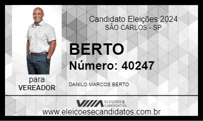 Candidato BERTO 2024 - SÃO CARLOS - Eleições