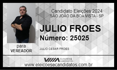 Candidato JULIO FROES 2024 - SÃO JOÃO DA BOA VISTA - Eleições