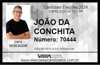 Candidato JOÃO DA CONCHITA 2024 - CAPELA DO ALTO - Eleições