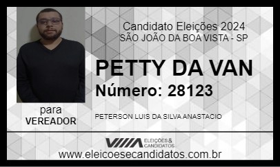 Candidato PETTY DA VAN 2024 - SÃO JOÃO DA BOA VISTA - Eleições