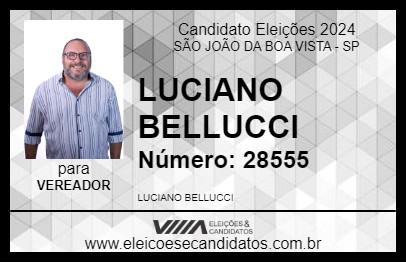 Candidato LUCIANO BELLUCCI 2024 - SÃO JOÃO DA BOA VISTA - Eleições