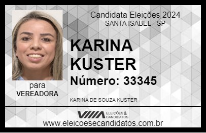 Candidato KARINA KUSTER 2024 - SANTA ISABEL - Eleições