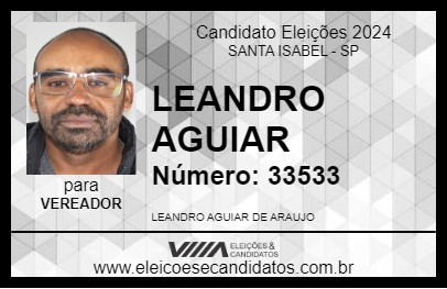 Candidato LEANDRO AGUIAR 2024 - SANTA ISABEL - Eleições