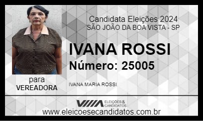 Candidato IVANA ROSSI 2024 - SÃO JOÃO DA BOA VISTA - Eleições