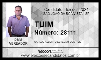 Candidato TUIM 2024 - SÃO JOÃO DA BOA VISTA - Eleições