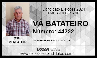 Candidato VÁ BATATEIRO 2024 - EMILIANÓPOLIS - Eleições