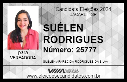 Candidato SUÉLEN RODRIGUES 2024 - JACAREÍ - Eleições