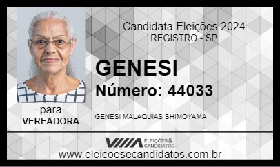 Candidato GENESI 2024 - REGISTRO - Eleições