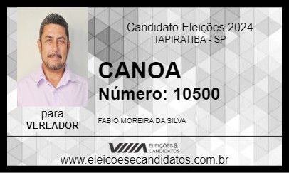 Candidato CANOA 2024 - TAPIRATIBA - Eleições