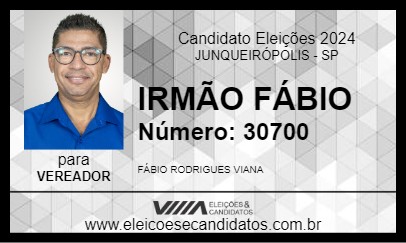 Candidato IRMÃO FÁBIO 2024 - JUNQUEIRÓPOLIS - Eleições