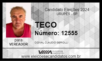 Candidato TECO 2024 - URUPÊS - Eleições