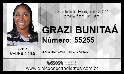 Candidato GRAZI BUNITAÁ 2024 - COSMÓPOLIS - Eleições